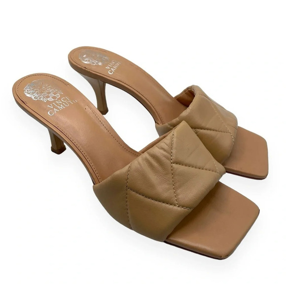 Vince Camuto Women’s Leather Brelanie Heels in Light Brown Size 9 - Picture 1 of 10